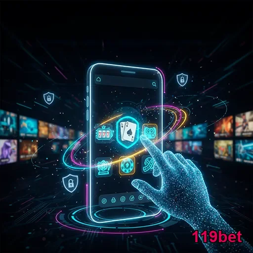 Imagem do aplicativo 119bet exibindo opções de apostas, promovendo o site 119bet para apostas esportivas e jogos.